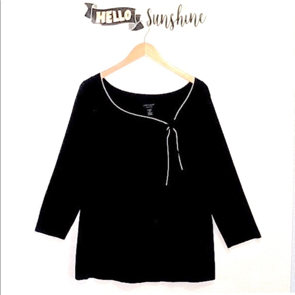 Cable & Gauge Tops - Cable & Gauge  Black and White Bow Top